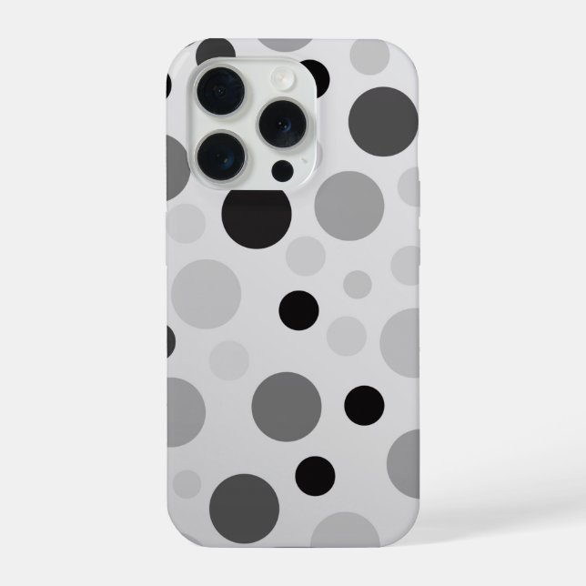 Coque iPhone Points noirs et gris,  (Verso)