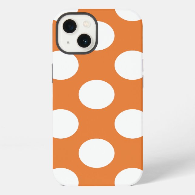 Coque iPhone Points orange et blanc (Verso)