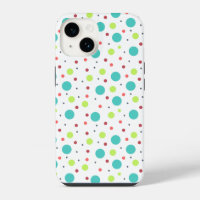 Points polka en vert bleu rouge rose gris vif