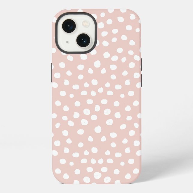 Coque iPhone Points Posters de animaux Fluds Points Rose Et Bla (Verso)