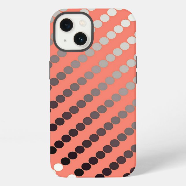 Coque iPhone Points satinés - corail et étain (Verso)