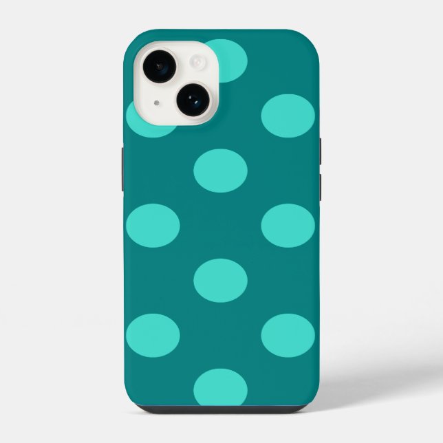 Coque iPhone Points teal et turquoise (Verso)
