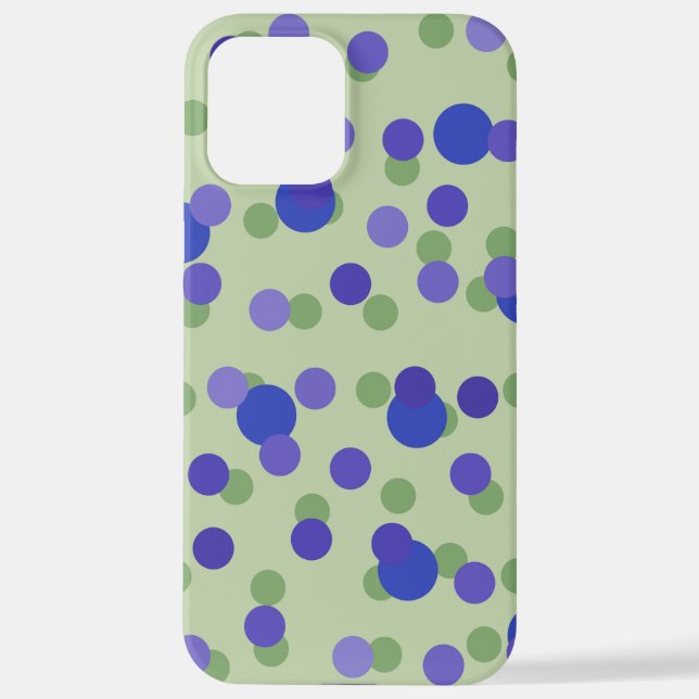 Coque iPhone points verts violets et bleus (Verso)