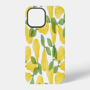 Coque iPhone 12 Poires à l'aquarelle : motif peint à la main