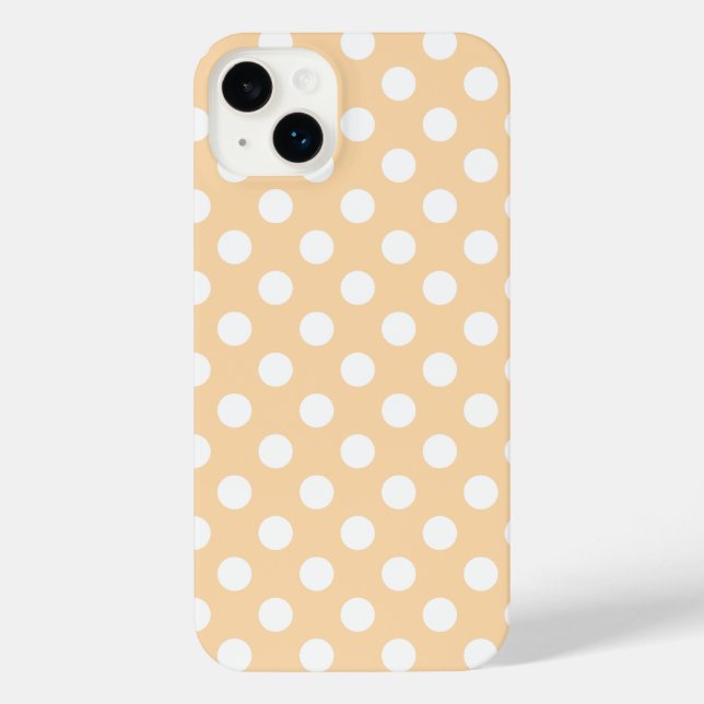 Coque iPhone Pois blancs sur beige (Verso)