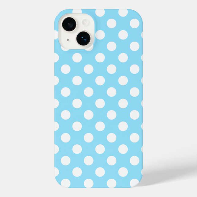 Coque iPhone Pois blancs sur bleu pâle (Verso)