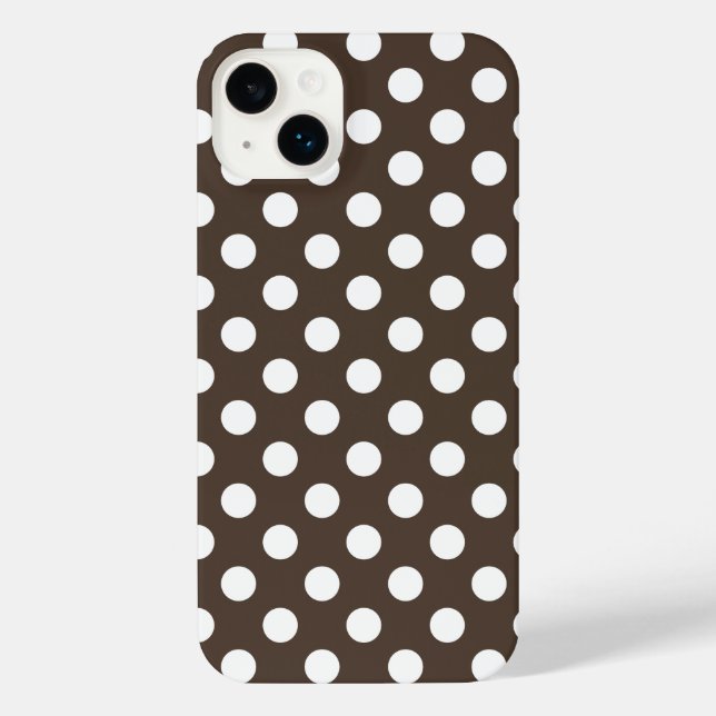 Coque iPhone Pois blancs sur brun (Verso)