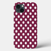Pois blancs sur Coque-coque iphone bordeaux