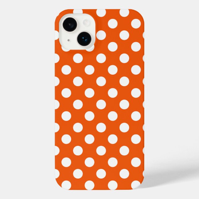 Coque iPhone Pois blancs sur Coque orange-coque iphone Mate (Verso)
