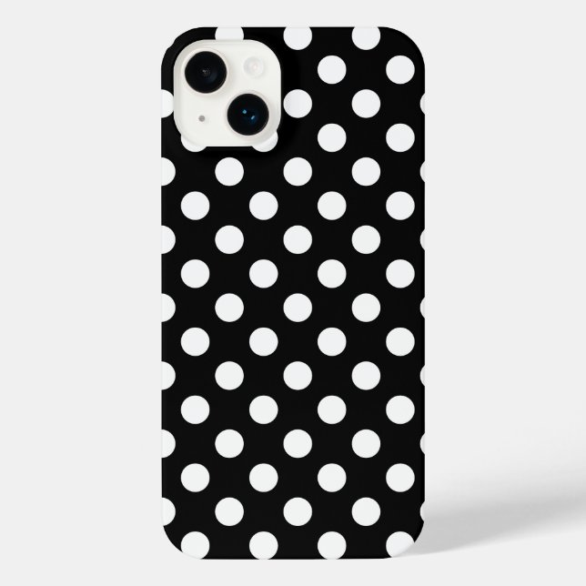 Coque iPhone Pois blancs sur noir (Verso)