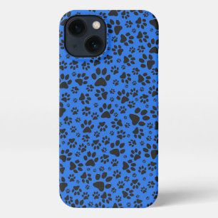 Etui iPhone 13 Pois de chien noir et blanc Pointe Polka sur le bl