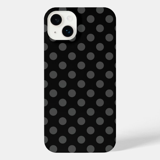 Coque iPhone Pois gris sur noir (Verso)