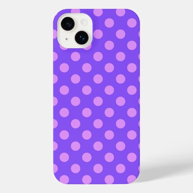 Coque iPhone Pois Lilac sur periwinkle (Verso)