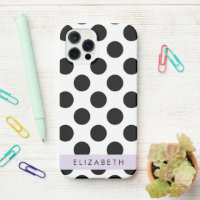 Pois noirs et blancs, pointillés, Votre nom