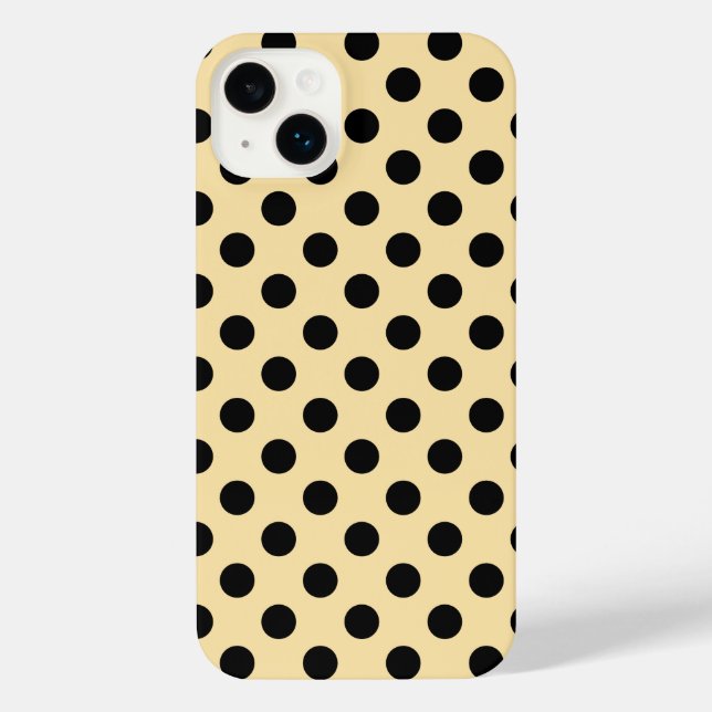 Coque iPhone Pois noirs sur jaune pâle (Verso)