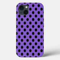 Pois noirs sur lavande Coque-coque iphone Mate