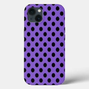 Etui iPhone 13 Pois noirs sur lavande Coque-coque iphone Mate