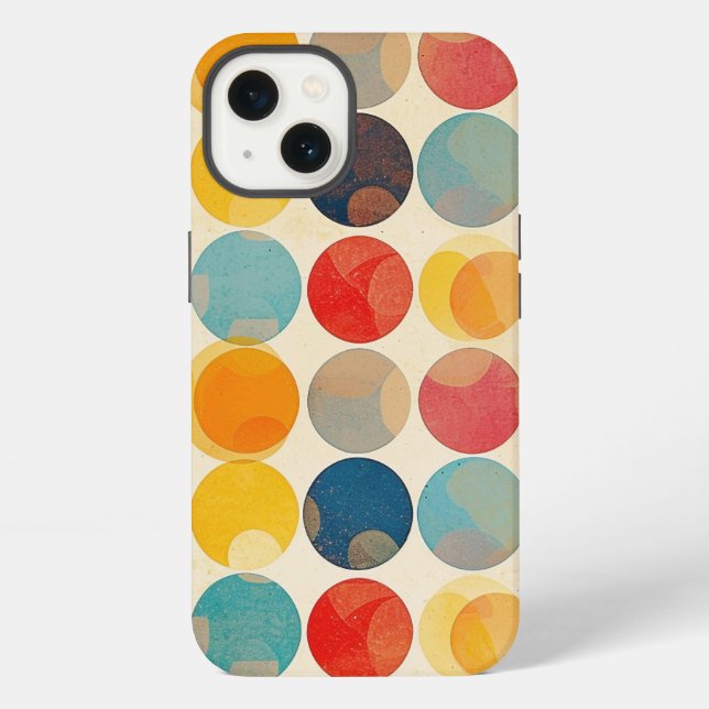 Coque iPhone Pois rétro vintages (Verso)