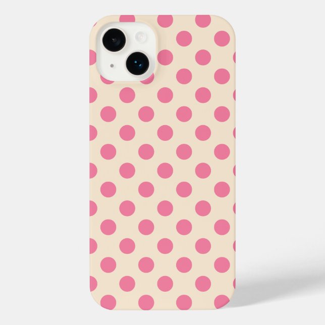 Coque iPhone Pois roses à la crème (Verso)