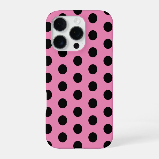 Coque iPhone Pois roses et noirs (Verso)