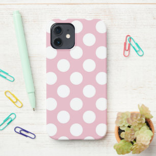 Coque iPhone 12 Pois roses, Motif Pointe Polka, Points, Pointe