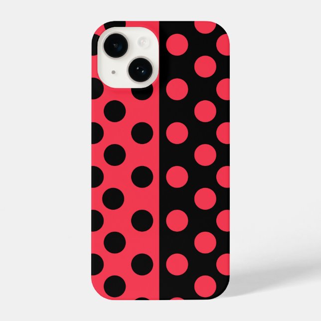 Coque iPhone Pois rouges noirs de Ladybug (Verso)