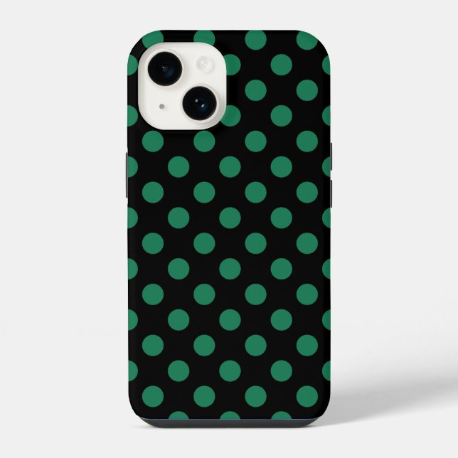 Coque iPhone Pois vert et noir (Verso)