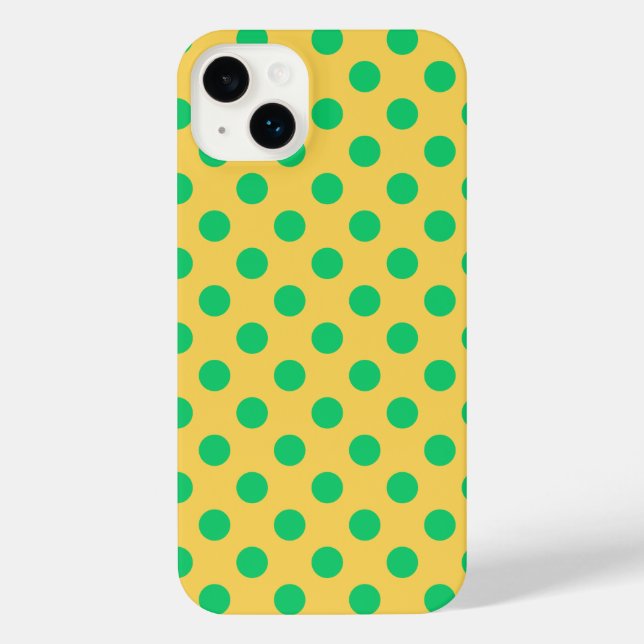 Coque iPhone Pois verts sur jaune (Verso)