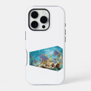 Coque iPhone 16 Pro Poisson anthias sur récif corallien - Conception p