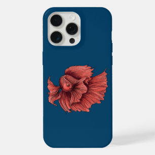 Coque iPhone 15 Pro Max Poisson combattant siamois corail