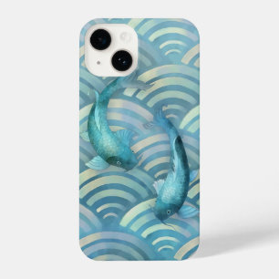 Coque Pour iPhone 14 Poisson de carpe bleue Koi