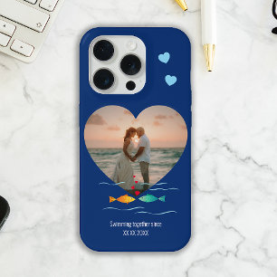 Coque iPhone 15 Pro Poisson drôle jeu de mots photo personnalisée Sain