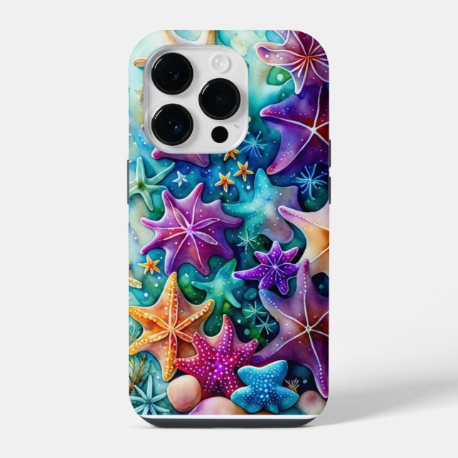 Coque iPhone Poisson étoilé coloré (Verso)