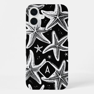Coque iPhone 16 Plus Poisson-étoile monogramée à la main sur Arrière -