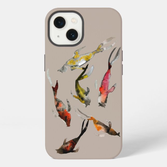 Coque iPhone Poisson koi aquarelle  (Verso)