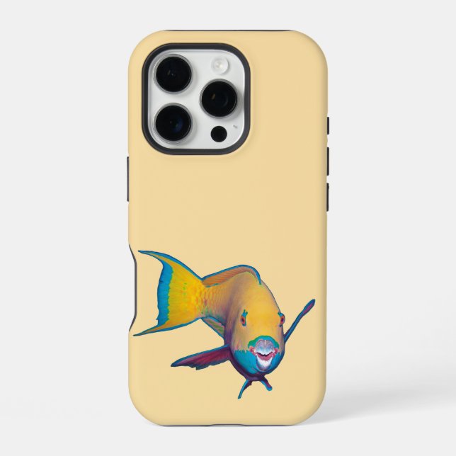 Coque iPhone Poisson perroquet - Conception abstraite - Découpé (Verso)