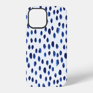 Coque iPhone 12 Polka Bleue : Aquarelle Point sans joint.