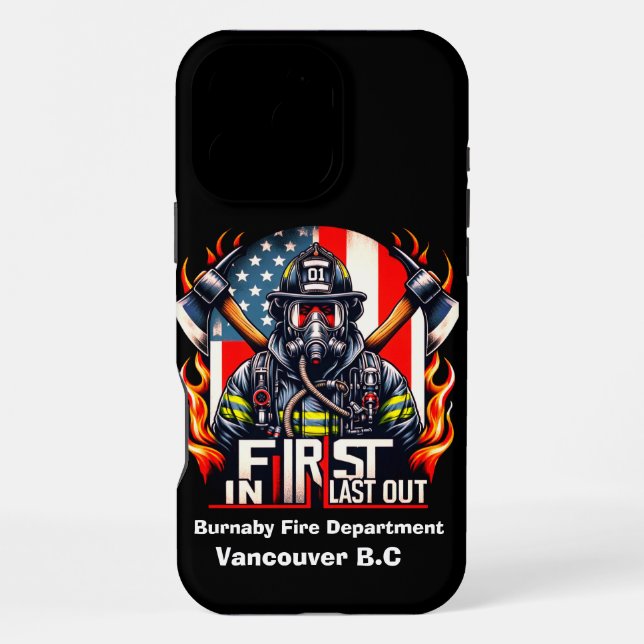 Coque iPhone Pompier courageux prêt (Verso)