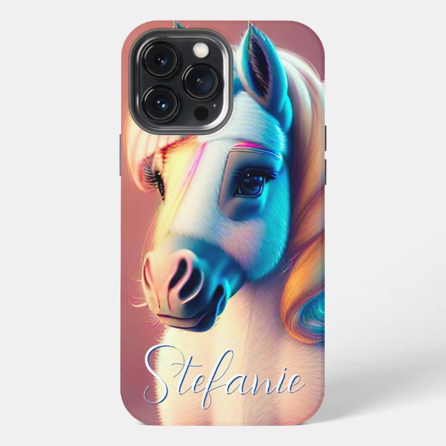 Coque iPhone Poney d'esprit 3D 3 (Verso)