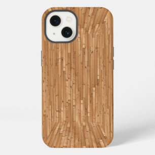 Etui iPhone 13 Pont Soleil - Illusion de Boîte en Bois