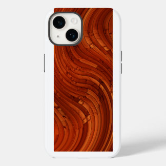 Coque Pour iPhone 14 Pont Soleil - Pin Rouge En Bois