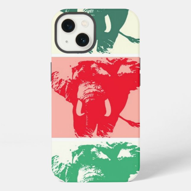 Coque iPhone Pop Art Elephants (Verso)