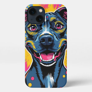Etui iPhone 13 Pop Art Smile - Le pouvoir d'un chien heureux