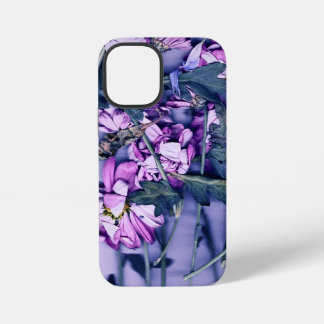 Coque iPhone 12 Mini PopSocket Floral Rose et Bleu