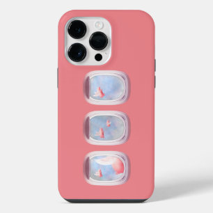 Coque Pour Pour iPhone 14 Pro Max Porcs volant devant la fenêtre de l'avion