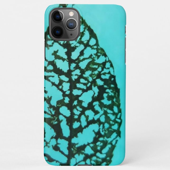 Coque iPhone Porte-anneaux à feuilles arrosées (Dos)