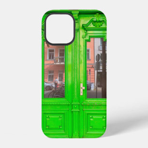 COQUE iPhone 12 PORTE VITREE EN BOIS VERT