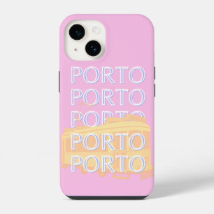 Coque Pour iPhone 14 Porto Travel Art, Portugal Travel Art, Preppy Pink