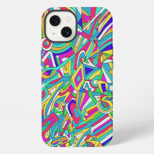 Coque iPhone Portrait Abstrait (Verso)