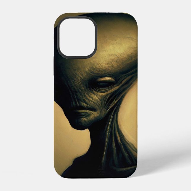 Coque iPhone Portrait Alien tiré à la main (Verso)